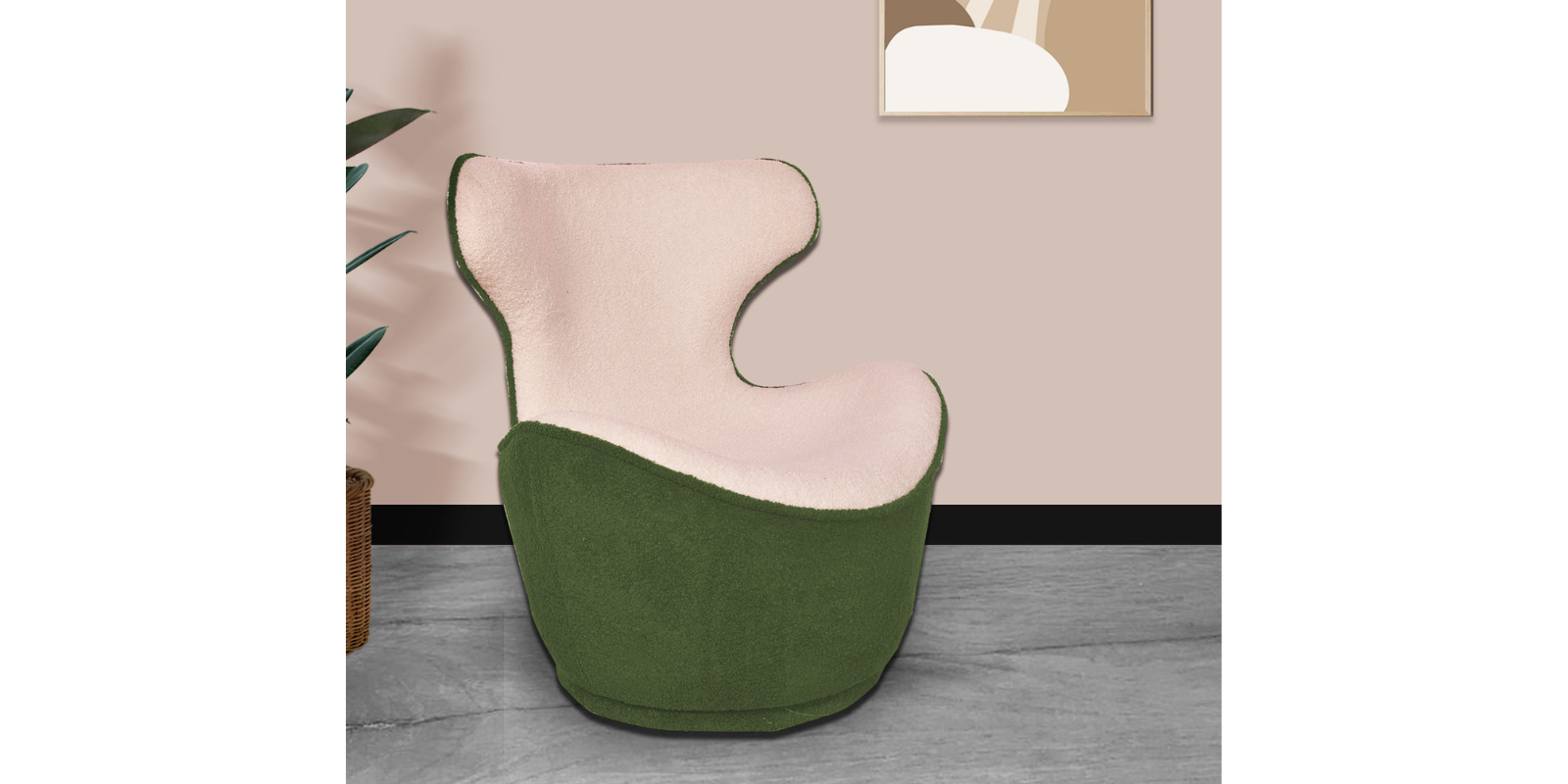 Paolo Revolving Chair Green & White Colour